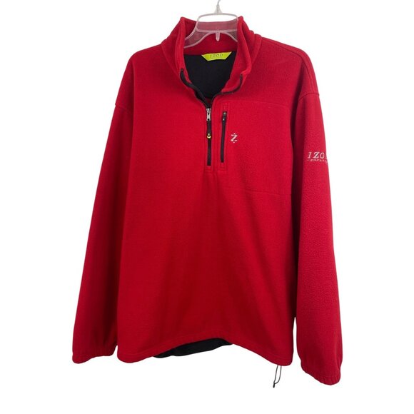 Izod Other - IZOD Red 1/4 Zip Fleece Pullover Sweatshirt Men Size XL